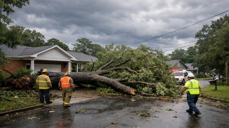 Storm-Damaged Trees in Jackson Mississippi Emergency Removal