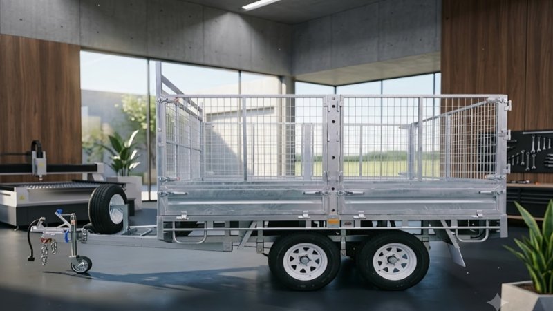 Box trailers for sale showing tandem axle configuration