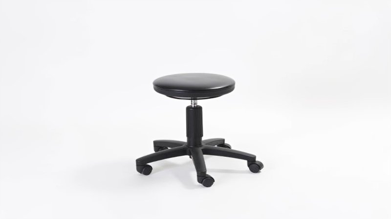 Wobble chair used at a standing desk for active sitting